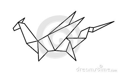 Origami Dragon Tattoo, Block Stamping, Origami Tattoo, Origami Dragon, Stamping Ideas, Dragon Tattoo, Drawing Challenge, Tattoo Idea, Small Tattoos