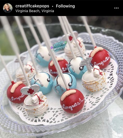 Nurse Grad Parties, Nurse Graduation Party Decorations, Graduation Cake Pops, Graduation Party Desserts, Nursing School Graduation Party, Nursing Cake, Nurse Party, 18th Birthday Decorations, Donut Dessert