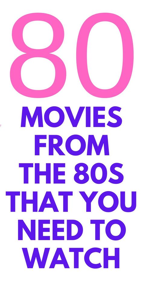 80 MOVIES FROM THE 80'S TO WATCH - Here are the best movies from the 1980's that you don't want to miss! 80 Movies, Movies From The 80s, Harry And The Hendersons, Raising Arizona, Adventures In Babysitting, Driving Miss Daisy, 1980s Movies, National Lampoons Vacation, Romancing The Stone