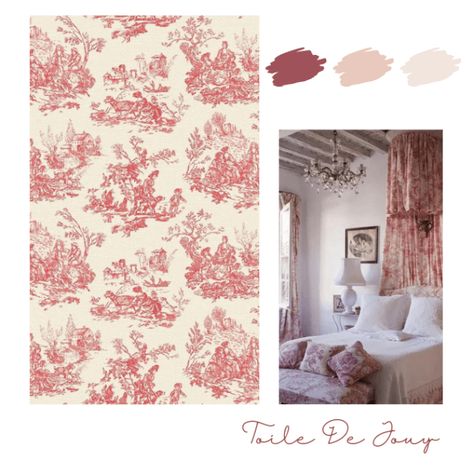 Red Toile De Jouy Wallpaper | Wallpaper Shop Toile Room, Pretty Cottage, Red Toile, Classic Wallpaper, Water Mill, At Wallpaper, Wallpaper Shop, Bedroom Red, French Provincial