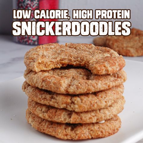 Diet Cookies Low Calories Healthy, Low Calorie Snickerdoodle Cookies, Cinnamon Protein Cookies, Low Carb High Protein Cookies, Protein Cookies Low Calorie, High Protein Pastries, Snickerdoodle Protein Cookies, Snickerdoodle Protein Powder Recipes, Low Calorie High Protein Cookies