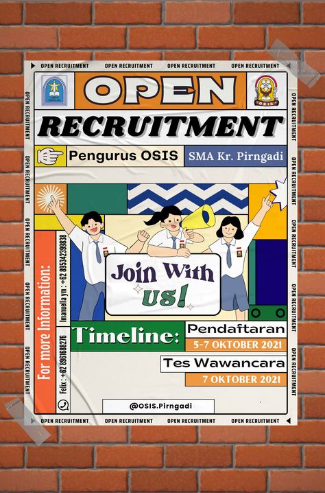 Ssg Poster Ideas, Club Recruitment Poster, Donation Graphic Design, Teachers Day Graphic Design, Application Poster Design, Pamflet Open Recruitment, Event Pubmat, Retro Pubmat, Announcement Poster Layout