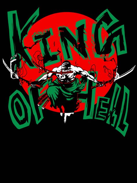 #zoro #onepiece #digitalart #animedrawing Zoro King Of Hell, King Of Hell, One Piece Clothing, Graphic Tshirt Design, Roronoa Zoro, Tshirt Design, Clothing Ideas, The King, Anime Drawings