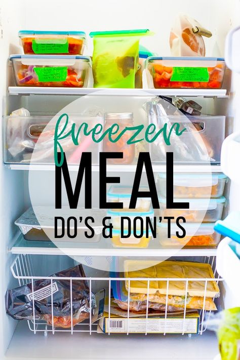 Freezer meal do's and don'ts- sharing tips and tricks for stocking up the freezer: what you can and can't freeze, how to avoid freezer burn and more! #sweetpeasandsaffron #mealprep #freezer How To Freezer Meal Prep, How To Prep Freezer Meals, Freezer Meal Prep For The Week, How To Freeze Food Meal Prep, Meal Prep For Freezing, How To Make Freezer Meals, Best Freezer Containers, Freezing Meal Prep, What Can I Freeze