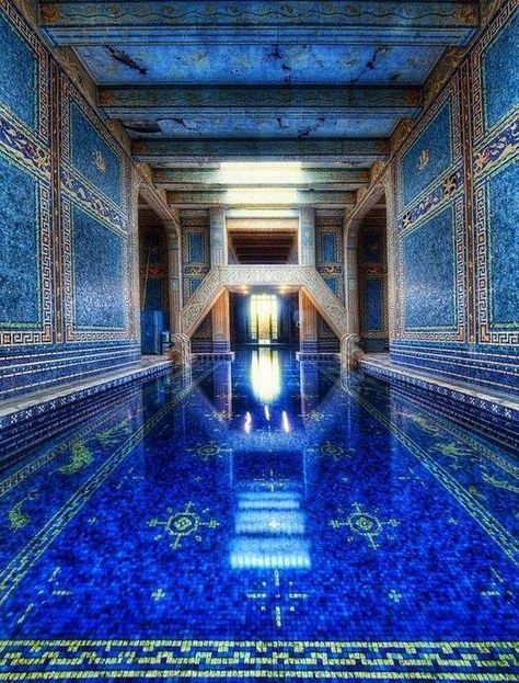 Blue Palace, Information Art, San Simeon, Hearst Castle, Pool Art, Indoor Swimming Pool, Cool Doors, Free Printable Art, Small Art Prints