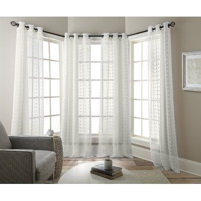 Bay Window Curtains, Elegant Curtains, Sheer Curtain Panels, White Paneling, Grommet Curtains, Colorful Curtains, Sheer Curtain, Curtain Panels, Bay Window