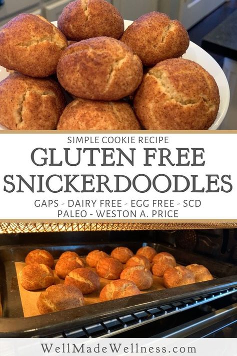 Gluten free snickerdoodles will satisfy a sweet tooth when you’re on a therapeutic diet like GAPS. Weston A Price Recipes, Therapeutic Diet, Weston Price Recipes, Wapf Diet, Gaps Diet Food List, Aip Dessert Recipes, Wapf Recipes, Gaps Snacks, Candida Cleanse Recipes