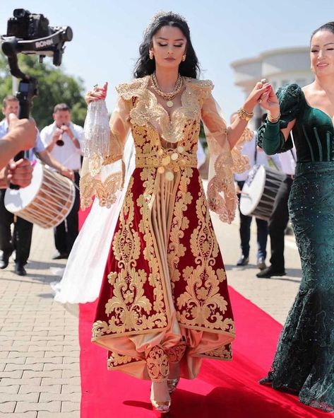 Albanian Wedding Dress, Albanian Dress, Albanian Girl, Albanian Clothes, Albanian Wedding, Albanian Clothing, Red Veil, Albanian Culture, Henna Night