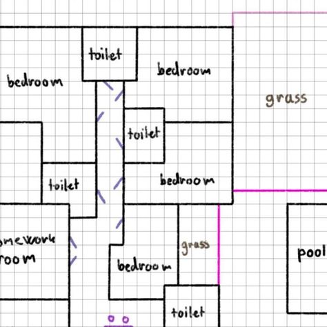 Ellen on Instagram: "269. 40x30 100 baby challenge house 4 bedroom 4 bathroom @sarabethw asked me if I could make a floor plan for the 100 baby challenge, that is one floor with 4 bedrooms, 4 bathrooms, a play room and a homework room. This is what I came up with. #sims4 #sims100babychallenge #simsbuild #sims4housebuild #simshousedesign" Sims 4 Grid Floor Plans, Sims 4 40x30 House Layout, Sims 4 100 Baby Challenge House, 100 Baby Challenge Sims 4 House, 30x20 House Plans Sims 4, Sims 100 Baby Challenge, Sims 4 100 Baby Challenge, House 4 Bedroom, Houses Layout