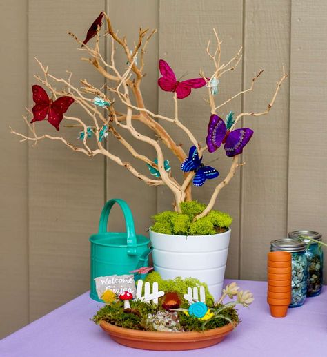 Woodland Butterfly Party, Fairy Garden Birthday Party Ideas, Woodland Fairy Birthday Party Activities, Fairies Flowers And Five Birthday, Butterfly Garden Birthday, Garden Birthday Party Ideas, Fairy Garden Birthday, Fairy Princess Party, Pixie Party