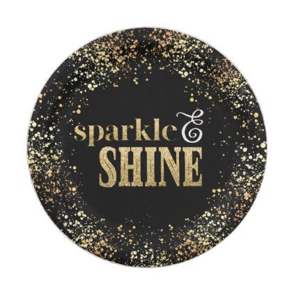 Festive Sparkle and Shine Gold White Text Black Paper Plate Work Christmas Party, Christmas Paper Plates, All That Glitters Is Gold, Classy Christmas, Christmas Tableware, Christmas Party Supplies, Artisan Gift, Sparkle And Shine, Party Plates