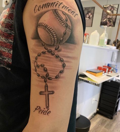 Baseball Inspired Tattoos, Baseball Tattoo For Men, Baseball Tattoo, Baseball Tattoos, Baseball Match, Tattoo 2023, Sport Tattoos, Tattoo Board, God Tattoos