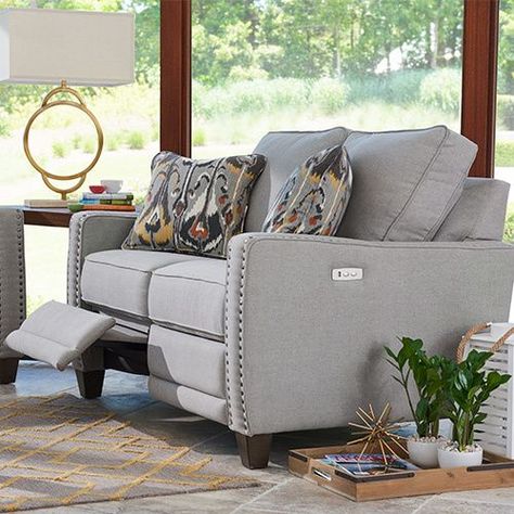 Small Sectional Couch, Loveseat Living Room, Sectional Sofa With Recliner, Reclining Loveseat, Trendy Living Rooms, La Z Boy, Sofa Living, Family Room Design, A Living Room