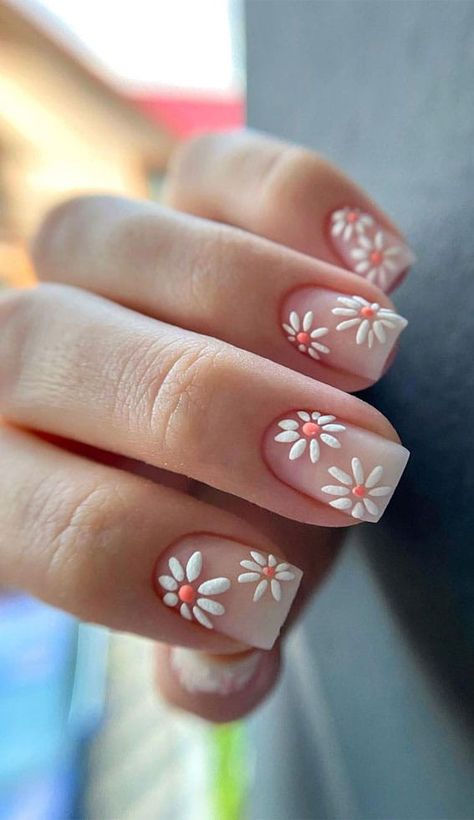 Stylish Nail Art, Pride Nails, Nails Flower, Simple Spring Nails, Fall Nail Ideas, Beauty Hacks Nails, Nails Matte, Racun Shopee, Nail Design Inspiration