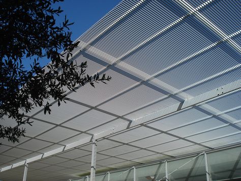 Brochstein Pavilion | Flickr - Photo Sharing! Brochstein Pavilion, Thomas Phifer, Wooden Greenhouse, Roof Canopy, Glass Canopy, Steel Trusses, Rice University, Wooden Greenhouses, Expanded Metal