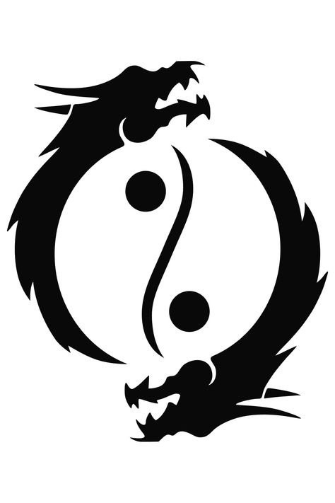 Dragon Ying-Yang Ying Yang Illustration, Yin Yang Drawing, Dragon Yin Yang Tattoo, Ying Yang Design, Dragon Tattoo Vector, Yin Yang Logo, Dragon Yin Yang, Jing Y Jang, Ying Yang Art