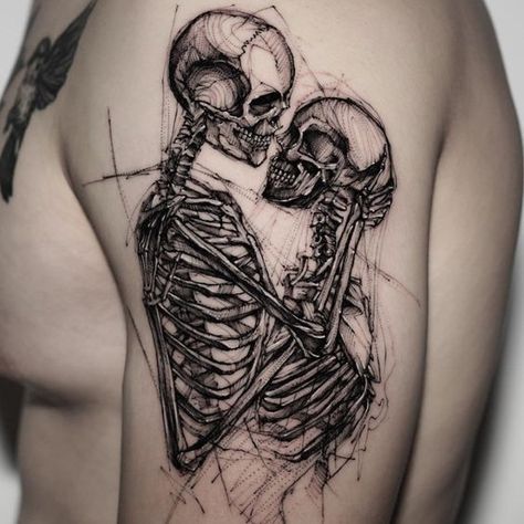 Are you looking for some masculine ink? We have found the best tattoo ideas for men to achieve as masculine a look as Dwayne Johnson. Gotik Tattoo, Feminine Skull Tattoos, Skeleton Tattoos, Creepy Tattoos, Disney Tattoo, Geniale Tattoos, Dark Art Tattoo, Badass Tattoos, Best Sleeve Tattoos