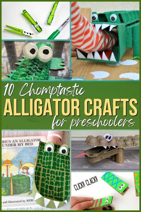 Preschool Crocodile Activities, Preschool Alligator Activities, Crocodile Crafts For Preschoolers, Alligator Crafts For Toddlers, Alligator Preschool Activities, Crocodile Craft Preschool, Alligator Craft Preschool, Alligator Crafts For Kids, Crocodile Crafts For Kids