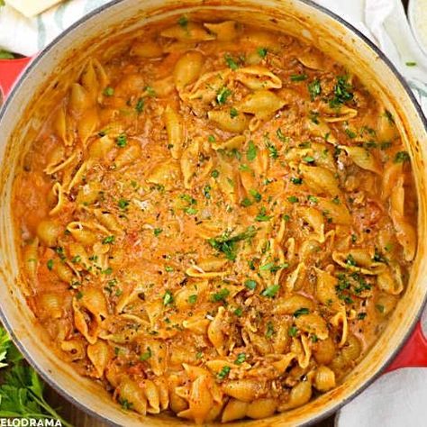 Dutch Oven Pasta Recipes, Whole Chicken Instant Pot, Creamy Shells And Beef, Easy Swiss Steak, Swiss Steak Recipe, Recipe Meatloaf, Ground Beef Pasta Recipes, Chicken Instant Pot, Beef Pasta Recipes