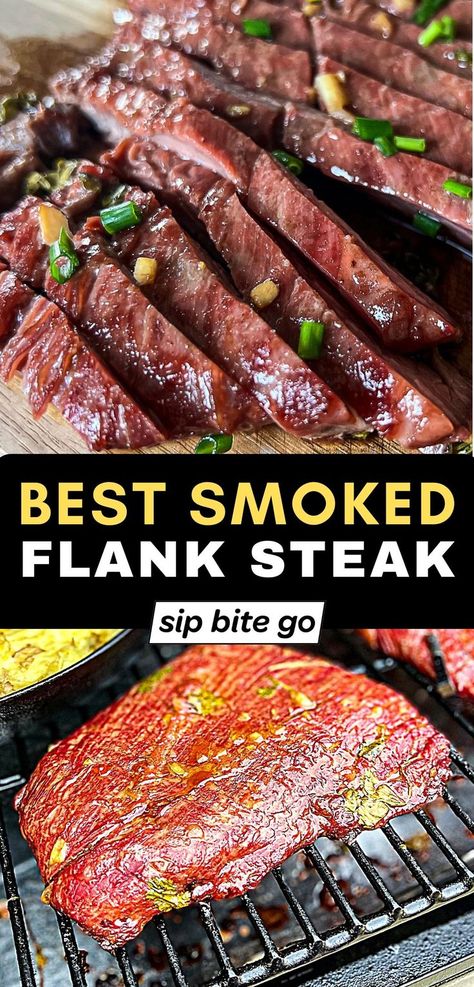 smoked flank steak Smoked Flank Steak Recipes Traeger, Smoker Flank Steak, Traeger Flank Steak Recipes, Smoked Steak Fajitas, Traeger Flank Steak, Flank Steak Smoker Recipes, Smoked Steak Tacos, Smoked Main Dishes, Carnivore Flank Steak Recipes