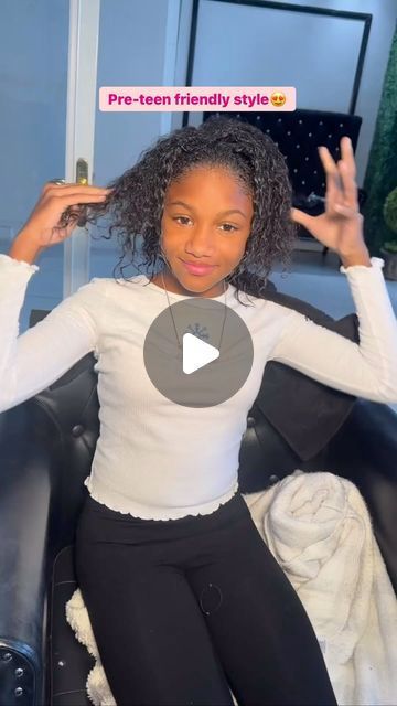 VoiceOfHair ®️ on Instagram: "Cute pre-teen hairstyle in < 1hr 😍⁣ ⁣ Love this half up- half down style by @tynishabee on @thatgworljournee🥰 It only took her about 30-45 minutes for this entire style👏🏾 The end result is everything and her confidence is on 🙌🏾💯⁣ ⁣ Drop ❤️ if you love it too✨ #voiceofhair ⁣ ⁣ #sewin #kidshairstyles #preteenhairstyles #kidsewin #silkpress #wandcurls #ponytails #northwest" Natural Hair Styles For School Teen, Hairstyles For Quick Weave, Easy Black Teen Girl Hairstyles Short, Preteen Hairstyles Black Hair Natural Hair, Braided Up Hairstyles For Black Women, Cheerleader Hairstyles Half Up Half Down, Quick Teen Hairstyles Black, Kid Quick Weave, Black Girls Hairstyles With Weave