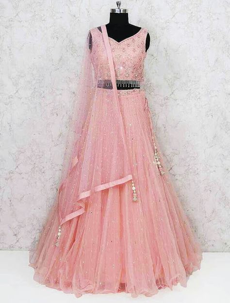 Peach Color Wedding, Light Pink Lehenga, Pink Color Lehenga, Akanksha Singh, Lehenga Designs Latest, Lehenga Choli For Wedding, Latest Designer Lehenga, Choli For Wedding, Indian Outfits Lehenga