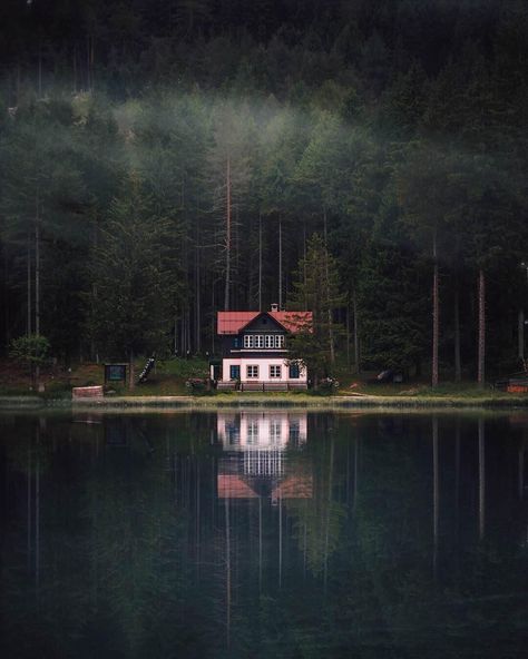 Creepy house in the woods - xpost cozyplaces Creepy Lake, Lake House Aesthetic, Creepy Woods, Tiny House Rentals, Scary Houses, Creepy Houses, Best Funny Photos, Dark House, Costa Rica Vacation