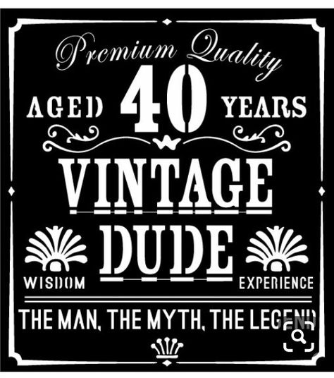 Birthday Man Quotes, 40 Birthday Signs, 40th Bday Ideas, 40th Birthday Quotes, Birthday Cards For Brother, Happy Birthday Vintage, 40th Birthday Decorations, 40th Birthday Cakes, Birthday Cards For Boyfriend