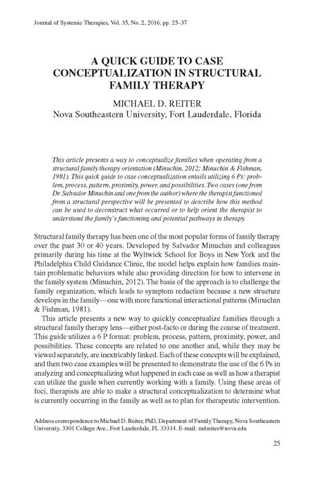 Case Conceptualization Therapy, Structural Family Therapy, Nova Southeastern University, Virtual Families, Family Journal, Communication Process, Behavior Analyst, Family Systems, Family Drawing