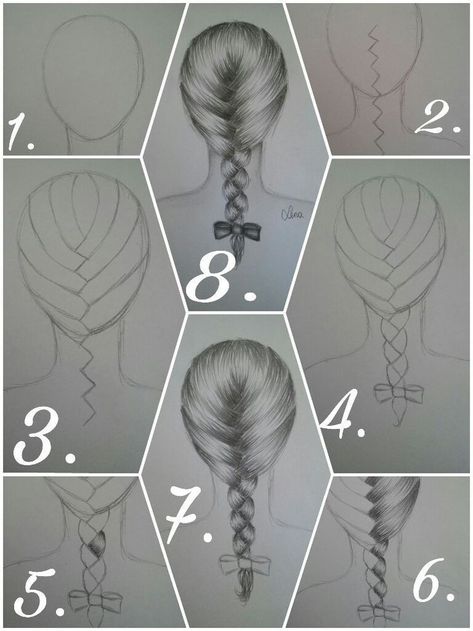 How To Draw Braids, Hair Sketch, Girl Drawing Sketches, Pencil Art Drawings, French Braid, Ideas For, Art Drawings Sketches Simple, Cool Art Drawings, How To Draw Hair