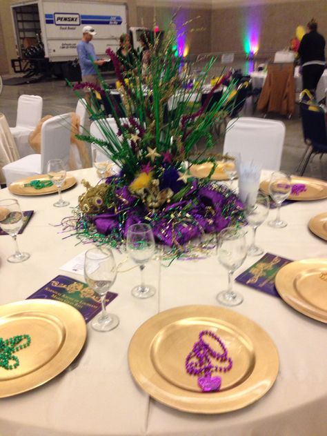 Table ideas Mardi Gras Party Table Decor, Mardi Gras Centerpieces Elegant, Mardi Gras Flower Centerpieces, Sweet 16 Mardi Gras Theme, Mardi Gras Centerpieces Zazzle, Auction Decor, Prom Decorations, Mardi Grad, Mardi Gras Party Decorations