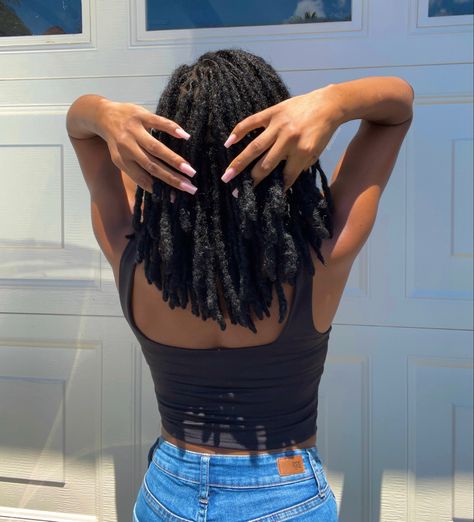 natural black womens locs hair styles Black Loc Hairstyles, Womens Loc Styles, Shoulder Length Locs, Loc Growth, Girl Locs, Dreads Styles For Women, Natural Curly Hair Cuts, Loc Hairstyles, Dreadlock Style