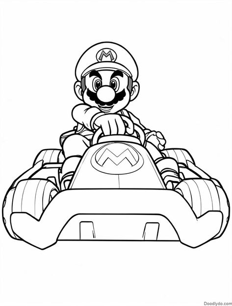 Mario Kart Coloring Page Check more at https://doodlydo.com/mario-kart-coloring-page/ Cartoon Flash, Camp Projects, Super Mario Coloring Pages, Car Tattoos, Cars Coloring Pages, Lion Guard, Mario Kart, Star Tattoos, Go Kart