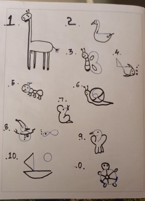 Numbers Drawing, Word Drawings, Number Drawing, Pencil Drawings, Doodles, For Kids, Pencil, Drawings, 10 Things