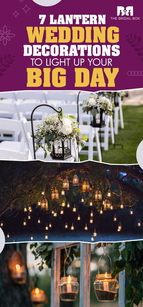 7 Lantern Wedding Decorations To Light Up Your Big Day: We have explored various wedding decoration ideas on the site, right from the green decoration for nature lovers to coral for the beachy-couple and some interesting tips on how to style various centrepieces, balloons, flowers and candles among others into your wedding. #weddingdecor #weddingdecoration #weddingideas #lanternideas Wedding Lanterns Aisle, Lantern Wedding Decorations, Beachy Couple, Preschool Interior, Decor With Lanterns, Balloons Flowers, Early Spring Wedding, Lantern Wedding, Lantern Decor Wedding