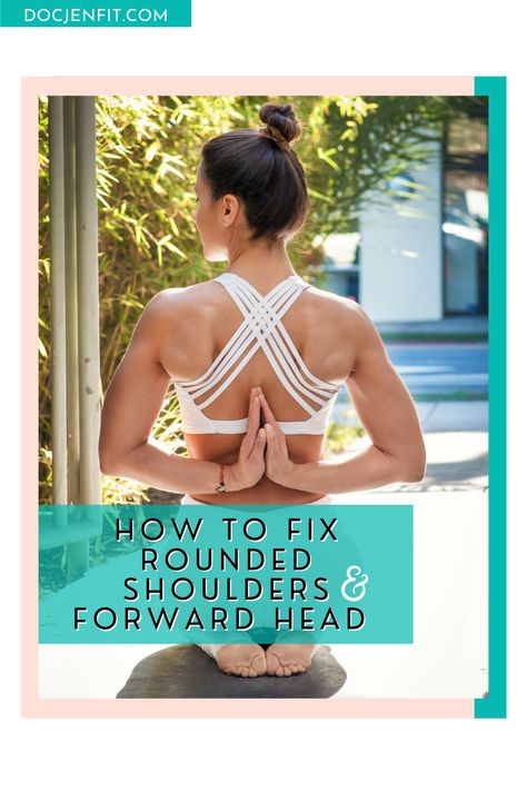 Stretches For Hunched Shoulders, Back Exercises Women Posture, Yoga For Hunch Back Bad Posture, Correct Rounded Shoulders, Forward Shoulder Exercise, How To Correct Rounded Shoulders, Fixing Rounded Shoulders, Hunched Shoulders Exercise, Round Shoulders How To Get Rid Of