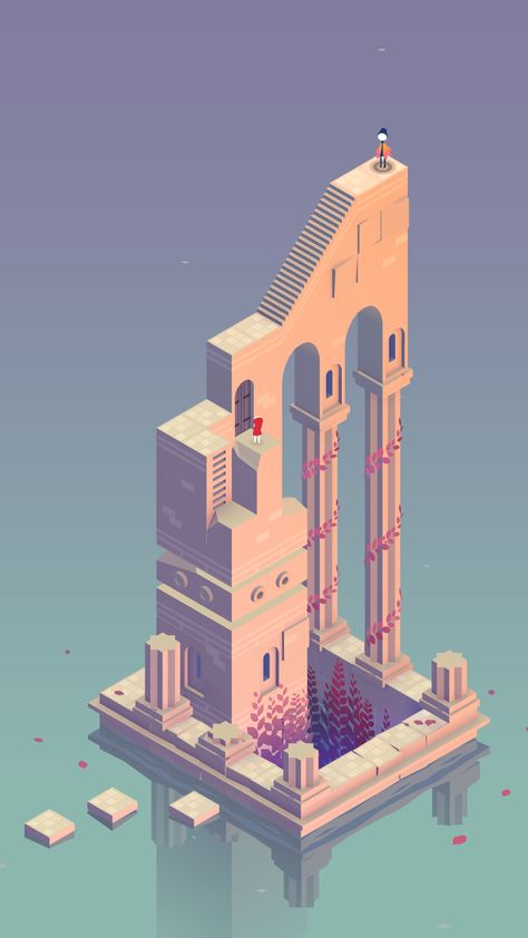 Monument Valley Game, Monument Valley 2, Cube World, Interior Design Portfolio Layout, Isometric Map, Isometric Drawing, New Architecture, 3d Figures, Portfolio Design Layout