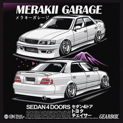 Niki Auto Art on Instagram: "Another project designing this artwork illustration for @merakiigarage 🔥🔥🔥 . #1jz #1jzgte #toyotachaser #chaser #tourerv #tourer #326power #vertex #toyota #4door #japanculture #japancar #japancars #jdmgram #jdmcars #jdmculture #jdmlifestyle #jzx100 #jzx #jzxworld #jzxturbo #jzx100chaser #jzxpower #jzxworld_official #drift #driftcar #drifting" Toyota Chaser Drawing, Toyota Jzx100, Toyota Chaser Jzx100, Elsa Drawing, Mid Size Car, Sports Car Wallpaper, Mitsubishi Evo, Iphone Case Stickers, Car Artwork