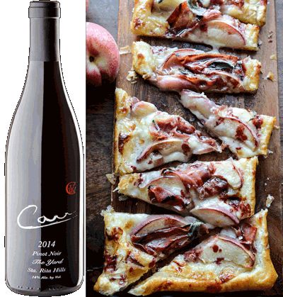 Flatbreads are some of the most fun recipes to experiment with, especially since it is hard to get it "wrong." This fruity and savory flatbread makes a great partner to our 2014 Carr Pinot Noir, Yard Vineyard. The bright berry flavors and earthy undertones of the Pinot match well with the apples, raspberry, and cheese flavors in this recipe. Brie Flatbread, Apple Brie, Brie Appetizer, Awesome Appetizers, Caramelized Shallots, California Food, Wine Pairings, Wine Party, Balsamic Reduction