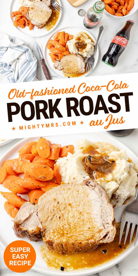 Coca-Cola Pork Roast au Jus Pork And Mashed Potatoes, Dutch Oven Meals, Bacon Dishes, Veal Recipes, Easy Meat Recipes, Weekly Meals, Dutch Oven Recipes, Holiday Recipes Christmas, Dinner Guests