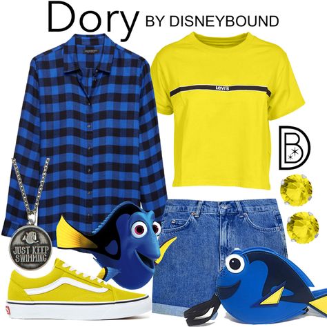 DisneyBound - Dory Finding Nemo Outfit, Finding Nemo Costume, Disney Bound Outfits Casual, Disney Themed Outfits, Disney Inspired Fashion, Character Inspired Outfits, Disney Bound Outfits, Nike Pro Women, Disney Inspired Outfits