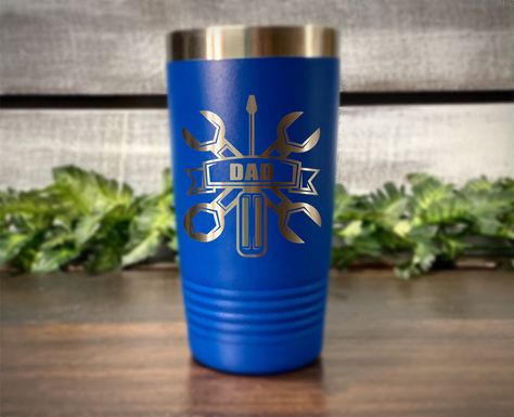 20 oz Stainless Steel Personalized Tools Tumbler These are customizable Powder Coated stainless steel Tumblers with front design only. The Tumblers make perfect gifts or something cute to keep your coffee nice and hot or your ice coffee cold for hours! Please select the color you would like from the drop down menu.  ALL ORDERS ARE STARTED IMMEDIATELY TO INSURE FAST SHIPPING PLEASE MAKE SURE ALL INFORMATION IS SUBMITTED AND CORRECT AT THE TIME OF PURCHASE WE CAN NOT BE RESPONSIBLE FOR ANY MISTAKES THAT ARE SUBMITTED CUSTOMIZED ORDERS ARE NON REFUNDABLE PLEASE MAKE SURE EVERYTHING IS SPELLED CORRECTLY WHEN SUBMITTING. Terms and Conditions: *We ship to the address that you have on your Etsy account. To ensure that you receive your order, please make sure that your address is correct! *Tumbler Fishing Tumbler, Tumbler Photos, Mug Gifts, Personalized Aprons, Personalized Tumbler, Coffee Tumbler, Gifts For Grandparents, Travel Cup, Cup Coffee