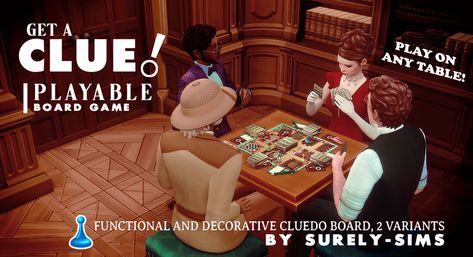 Sims 4 Board Games Cc, Sims 4 Skills, Get A Clue, Clue Board, Los Sims 4 Mods, Sims 4 Cas Mods, The Sims 4 Download, Sims 4 Cc Furniture, Card Table