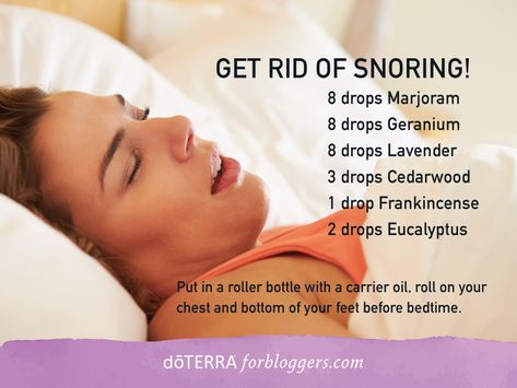 Snoring Essential Oils, Essential Oil Blends Roller, Essential Oil Roller Bottle Recipes, Essential Oil Perfumes Recipes, Snoring Remedies, Stop Snoring, Essential Oils For Pain, How To Stop Snoring, Essential Oil Diffuser Blends Recipes