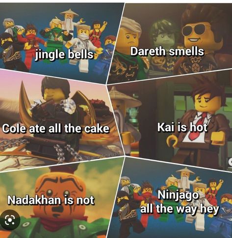 (I did not make this Ninjago Christmas, Ninjago Quotes, Lego Memes, Cole Ninjago, Ninjago City, Cole Baby, Lloyd Ninjago, Ninjago Party, Ninjago Cole