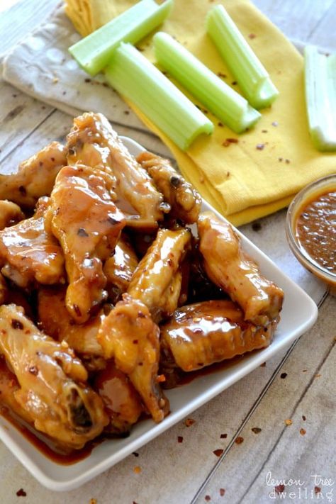 Butter Honey Chicken, Fried Wings Recipe, Spicy Peanut Butter, Honey Wings, Honey Chicken Wings, Lemon Tree Dwelling, Baked Greek Chicken, Glazed Chicken Wings, Peanut Butter Chicken