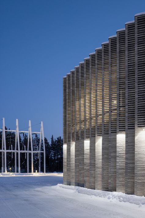 Gallery of Imatra Electricity Substation / Virkkunen & Co Architects - 16 Grey Brick Wall, Electrical Substation, Hydro Power Plant, Brick Projects, Grey Brick, Innovative Architecture, Clerestory Windows, Masonry Wall, Industrial Buildings