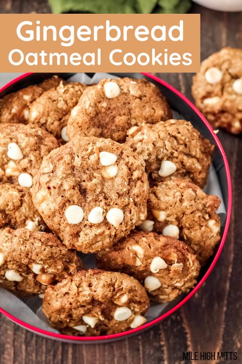 Gingerbread Oatmeal Cookies, Gingerbread Oatmeal, Gingerbread Dessert, Gluten Free Oatmeal Cookies, Oatmeal Creme Pie, Cake Batter Cookies, Oatmeal Breakfast Cookies, Cinnamon Oatmeal, White Chocolate Chip Cookies