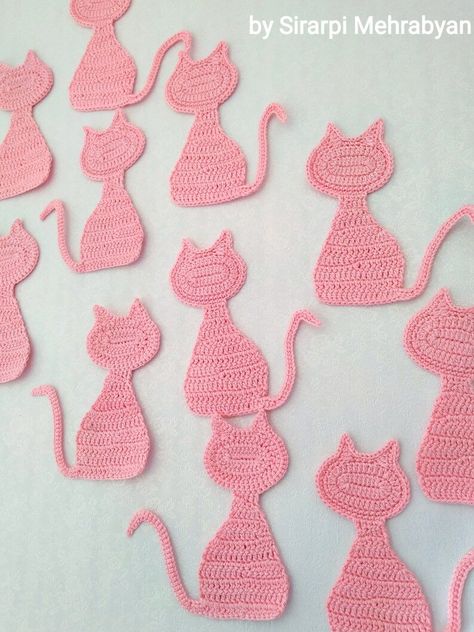 Free Crochet cat applique pattern for beginners Applique Patterns Cats, Crochet Cat Applique Pattern, Cat Applique Pattern, Crochet Cat Applique, Applique Cat, Marque-pages Au Crochet, Crochet Appliqué, Appliqué Designs, Crochet Pour Halloween