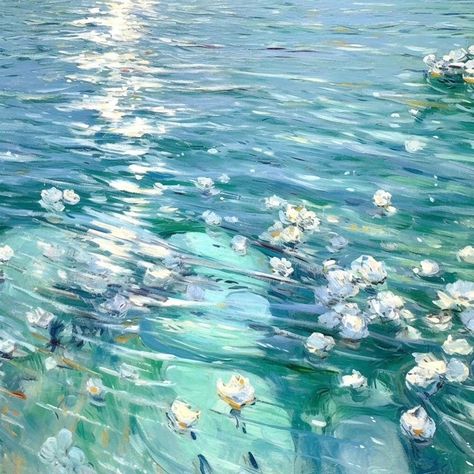 Monet Blue Paintings, Claude Monet Flowers, Light Blue Art, Art Academia, Claude Monet Water Lilies, Monet Water Lilies, Monet Paintings, Painting Wallpaper, Dreamy Art